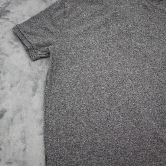 American Eagle Outfitters Shirt Mens M Gray Short Sleeve Button Logo Collar Polo - Picture 15 of 16